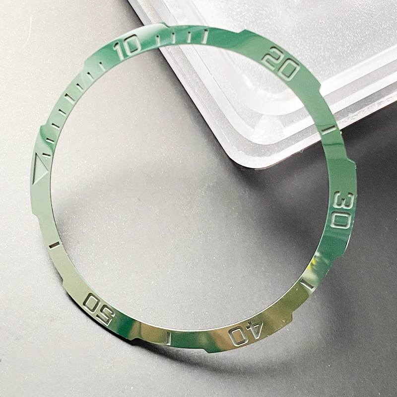 Irregular Shape Green Ceramic Watch Bezel Insert For Watch Custom Made Ceramic Bezel With engrave Minute Scale
