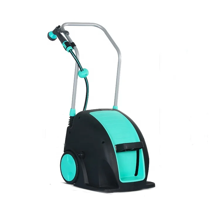 20M Enclosed Plastic Air Hose Reel Cart Garden Watering Tool Set with Connector Pipe Gun