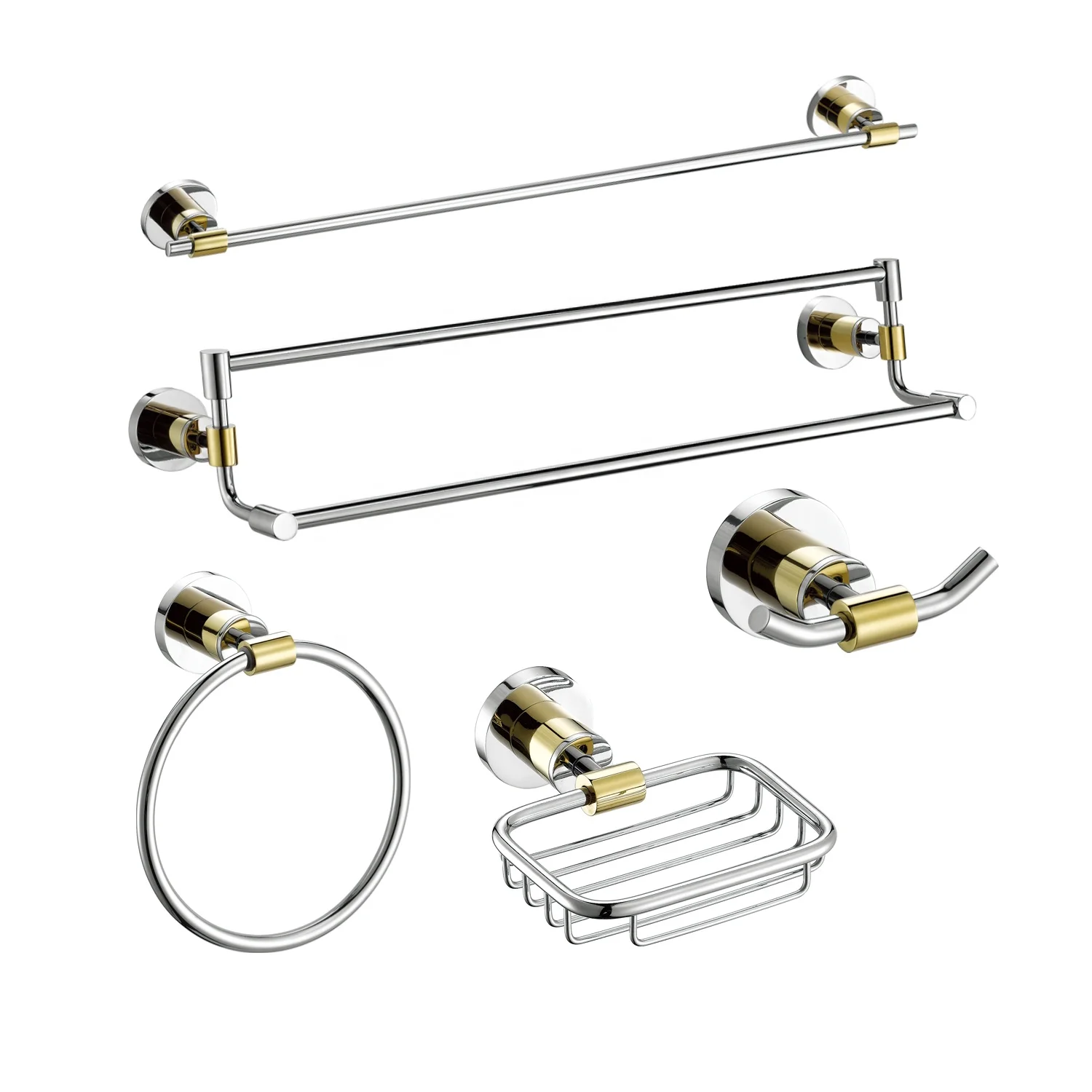 5 pieces wall mounted stainless steel washroom bathroom accessories set