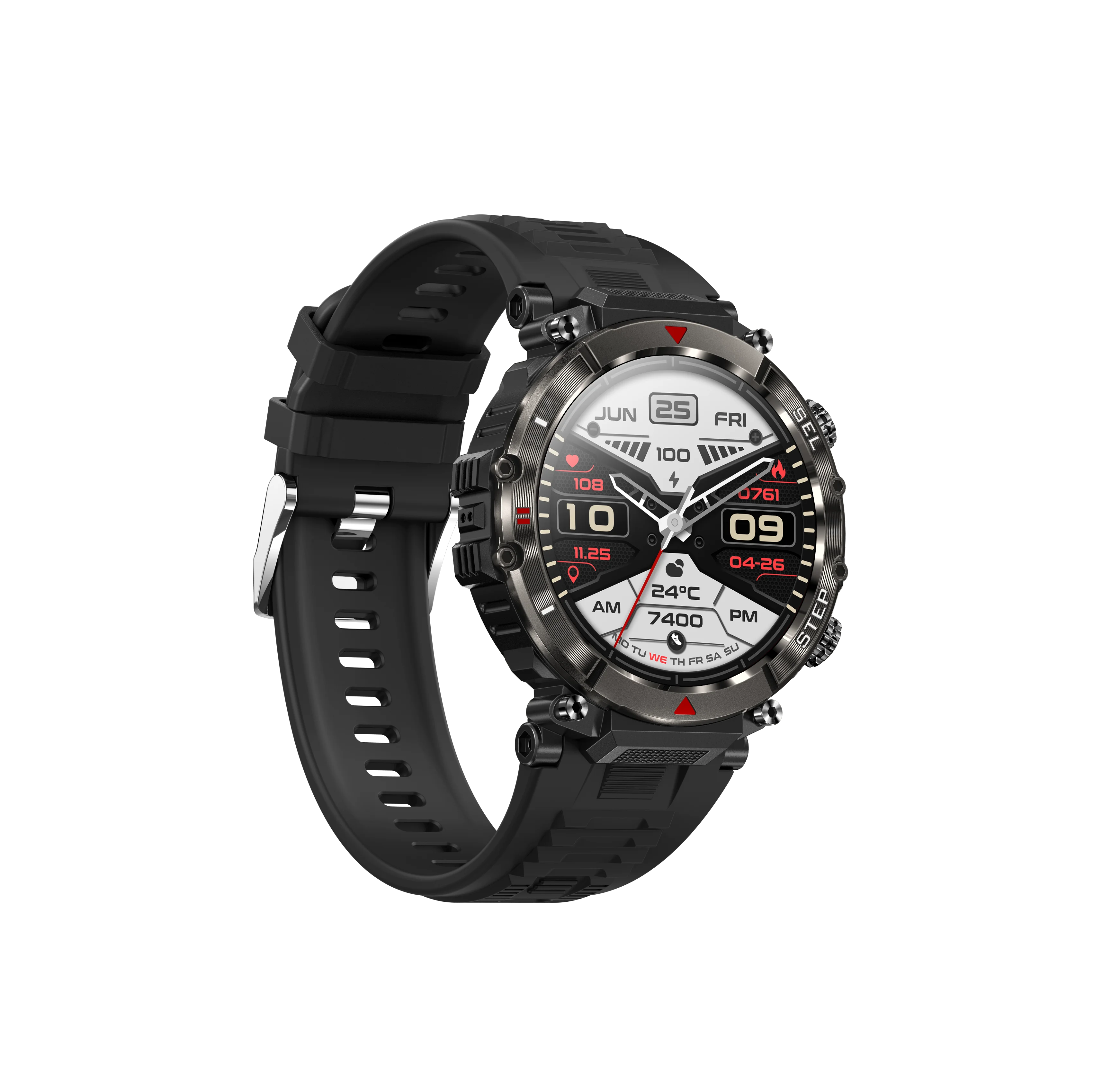 RTS Wholesale Fashion Design Man Cool Watch IP67 Waterproof 1.39HD Health Monitoring 128M Accompany You in Wild Smart watch