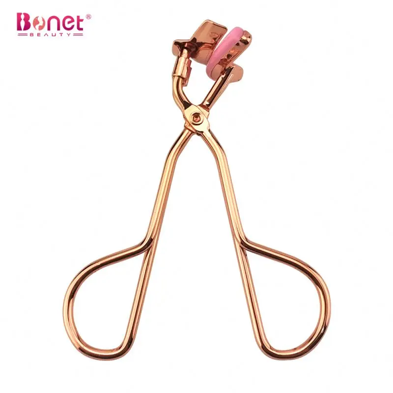 Excellent Review Crystal Bright Beauty Cream Eyelash Curler with Pink Applicator and Lash Tweezers Made of Stainless Steel