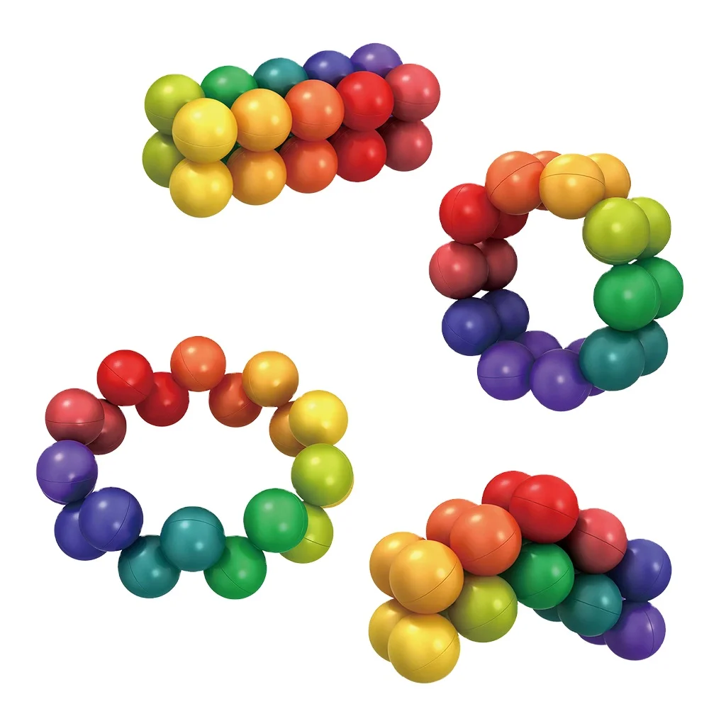 HUAMJ multifunction rainbow colorful relieve stress decompression soft sensory fidget squeeze toy of stress ball