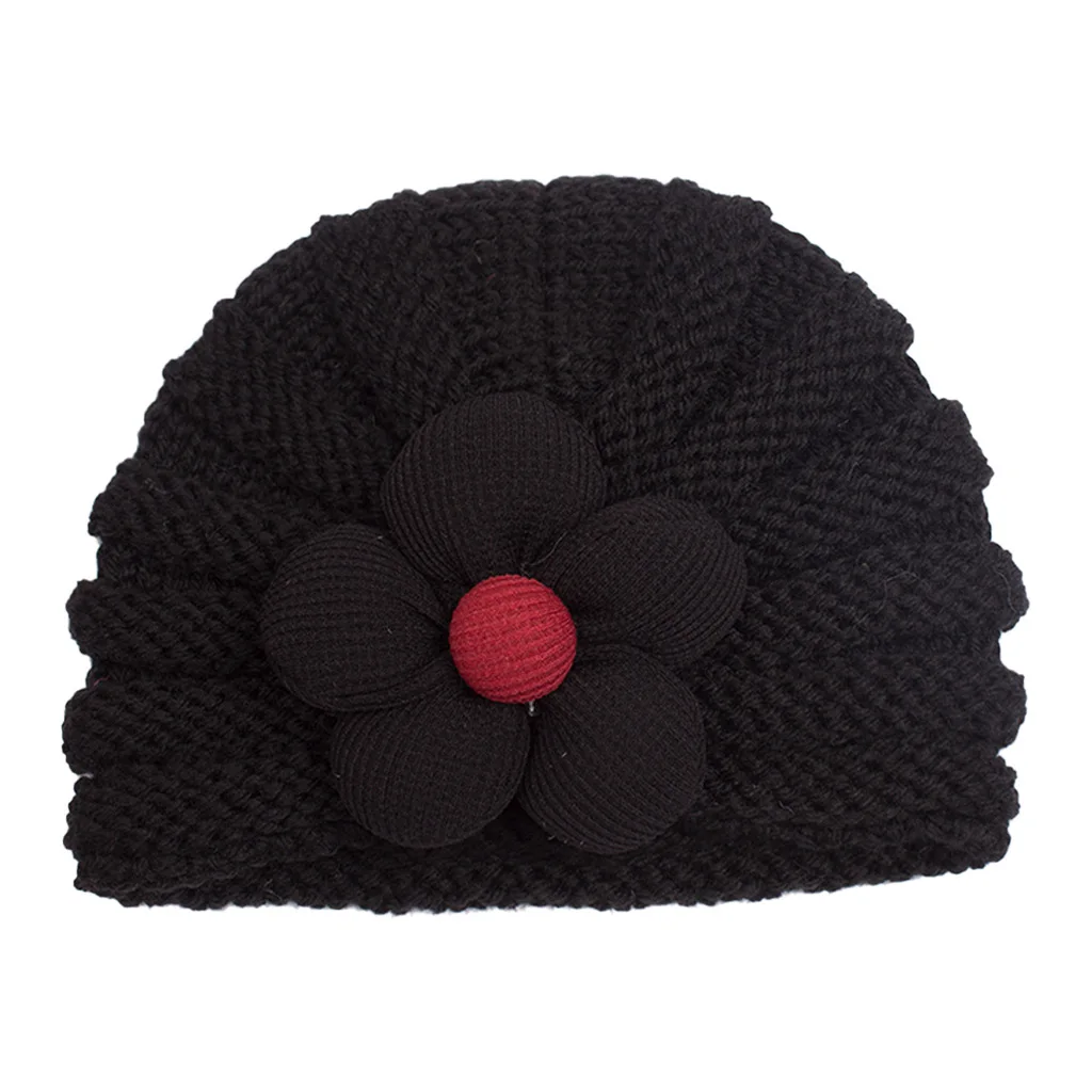 Fashion Baby Boy High Quality Winter Custom Knit Flower Shape Hats Baby Beanie Hats For Baby