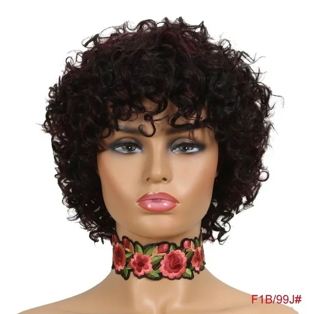 purple red lace frontal 100% turkish brazilian women men afro short kinky deep curly water wave synthetic remy human hair wig