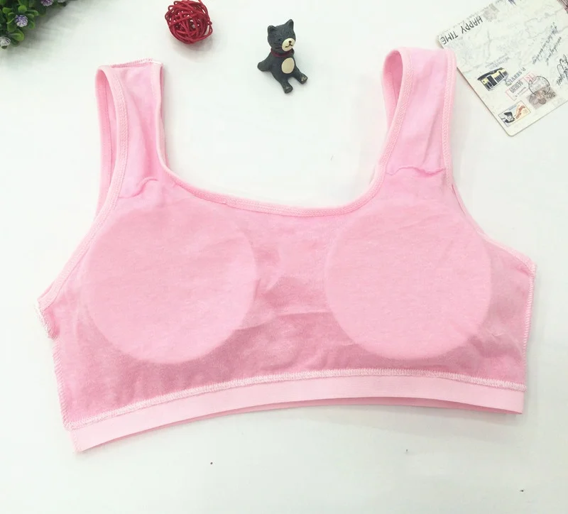 
Colorful design wholesale kids young girls underwear soft padded seamless bra 