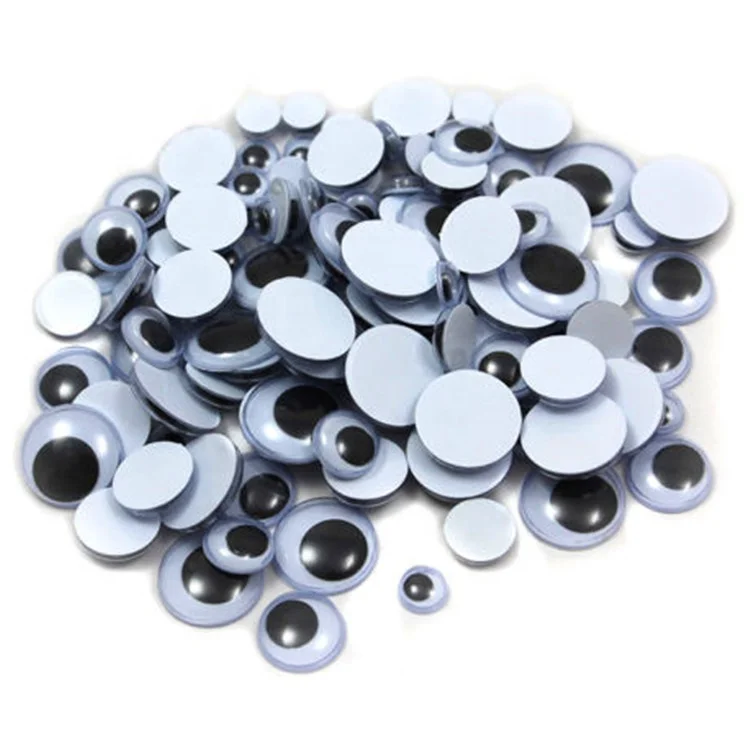 
COMPLY TO EU&USA STANDARD 3mm-50mm back button sew on adhesive oval color eyelash sticker googly eye, wiggle eye, moving eye 