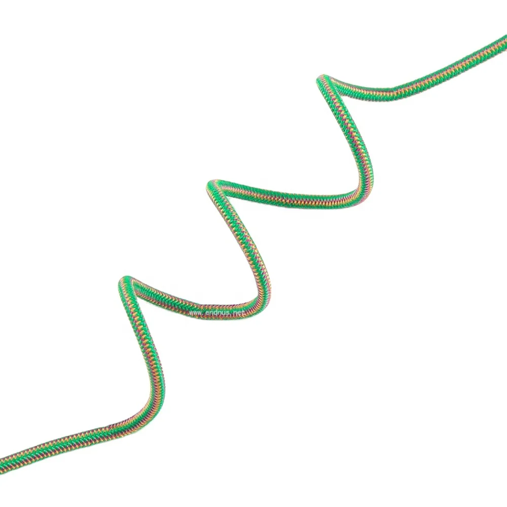 Unique Style Various Patterns 2mm-10mm Rubber Core Round Elastic Bungee Shock Cords