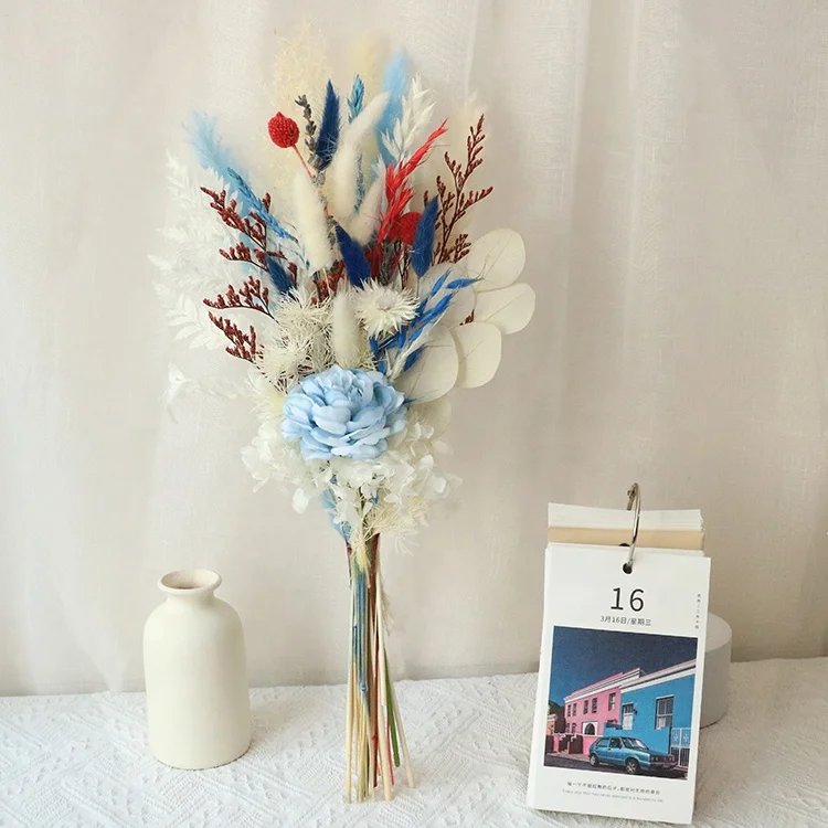 Эксклюзивный Новый букет высокого качества сушеный цветок букет День Независимости украшение