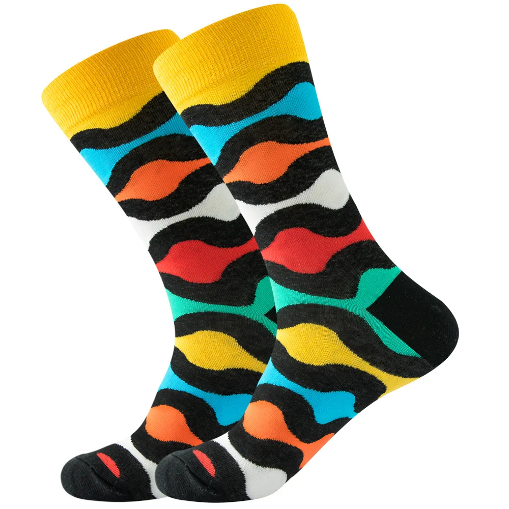 2023 Cotton Jacquard Classic Africa Pattern Socks Wholesale Men Customized Dresses Knitted Logo Socks