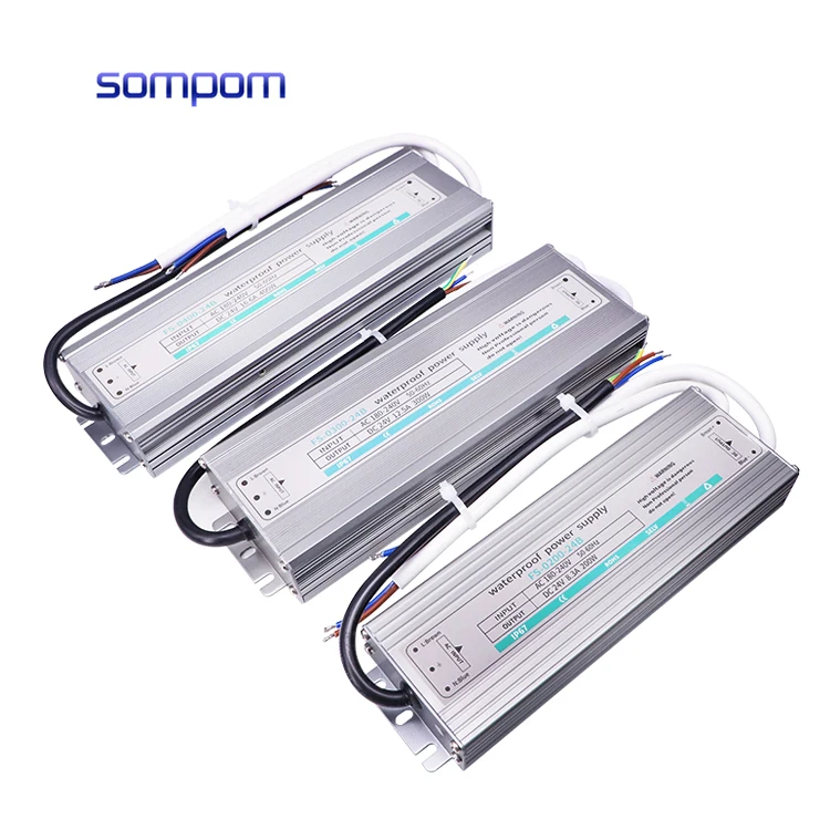 SOMPOM уличный DC 24V 12.5A 300WIP67 Водонепроницаемый 60W 100W 150W 200W 300W 400W импульсный источник