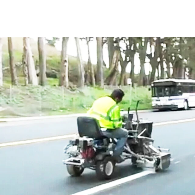 Pavement Tools 5.5hp Power Drive Car Ride-on Thermoplastic Road Lines Paint Marking Machine With Honda Gasoline Engine