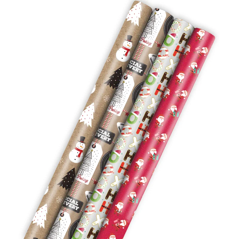 Wholesale Custom beautiful Roll christmas gift wrapping paper for Wedding Birthday Holiday Baby Shower Wrap