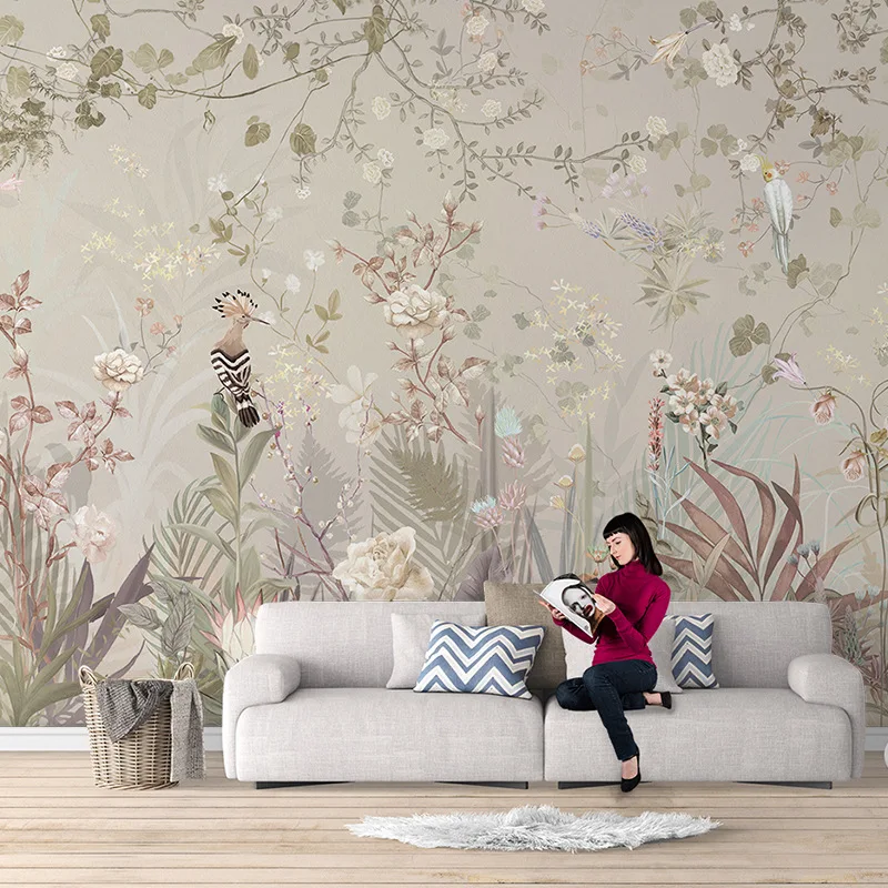 Custom 3D Floral & Natural Scenery Wallpaper Luxury Waterproof Fabric Wall Mural for Bedroom & Living Room Home Decoration