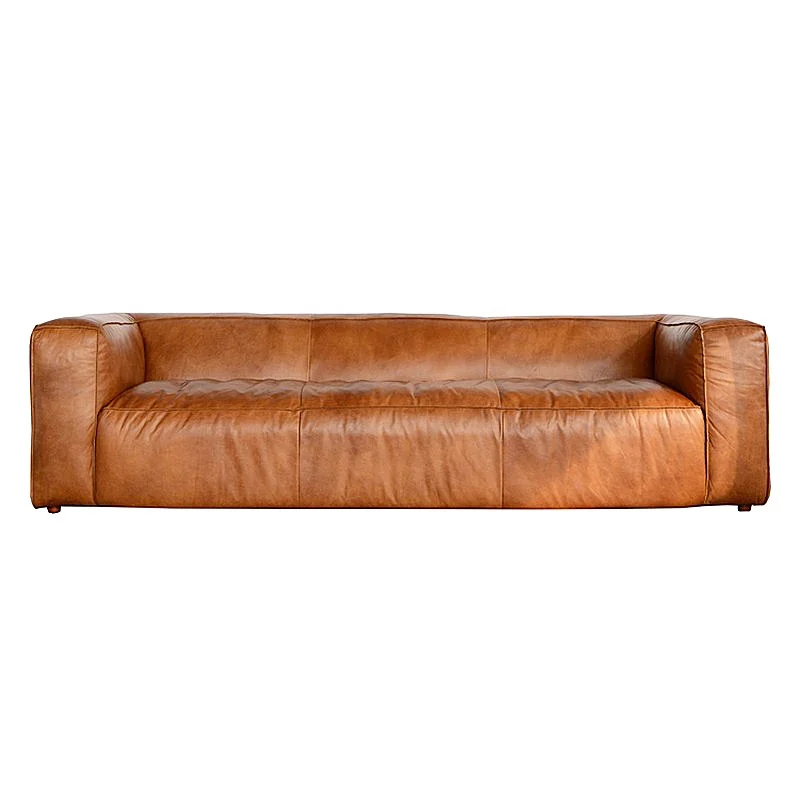 custom made luxury pure leather sofa home living room couch sofa 100% top grain leather tan brown leather sofa 3 seat