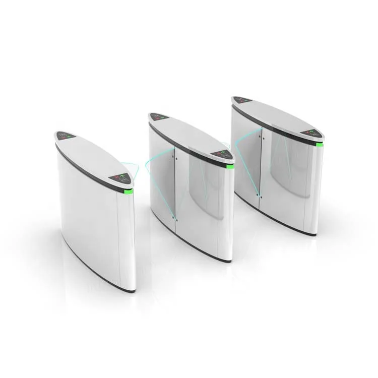 High security face recognition fully automatic waist high fingerprint pedestrian flap turnstile barrier