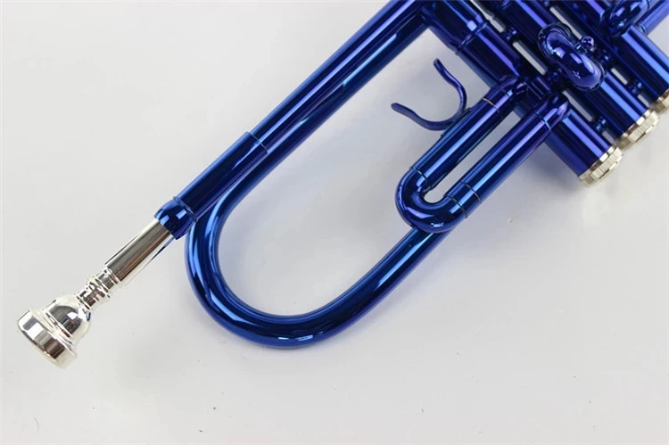 
good quality Blue Red Color Wind Instrument Trumpet Bb tone Beginner 