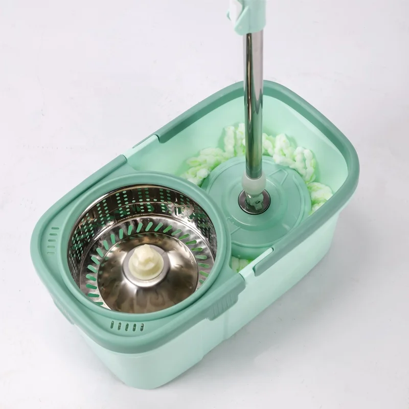 Household Wet and Dry Rotary Mop Hands-free Lazy Mop 360 Degree Magic Microfiber Round Spin Mop Bucket with Wheels