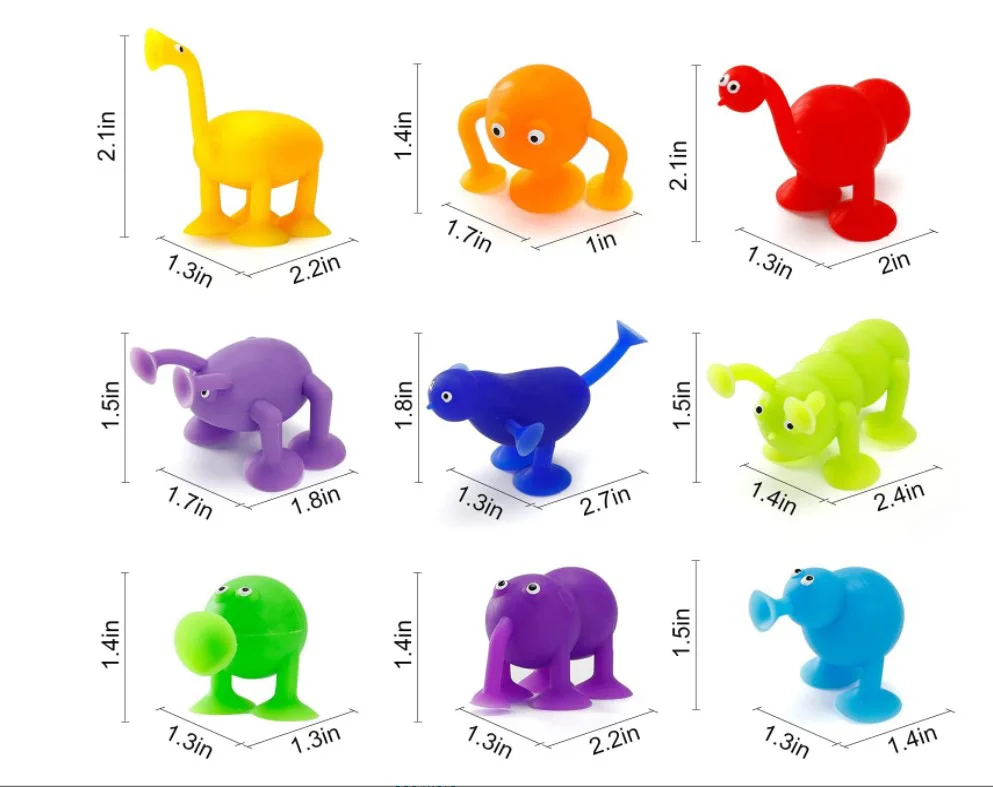 animal sucker toy Sensory Silicone Animal Suckers Mini Sucker Suction Cup Dolls Marine Land Animal Cupule  Action Toy