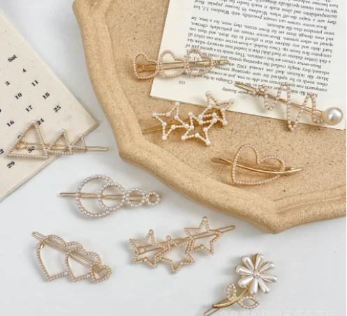 hot selling pearl diamond crystal hair clips hair pins sets summer classic heart star flower hairclips Barrettes hair ornament.png