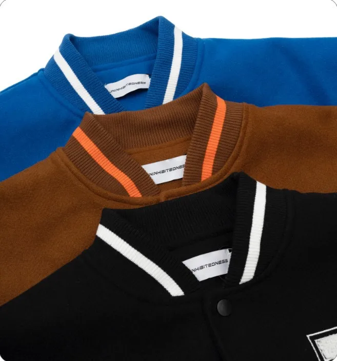 2022 wholesale custom high street unisex Duffle baseball hip hop lovers leather sleeves varsity jacket men women