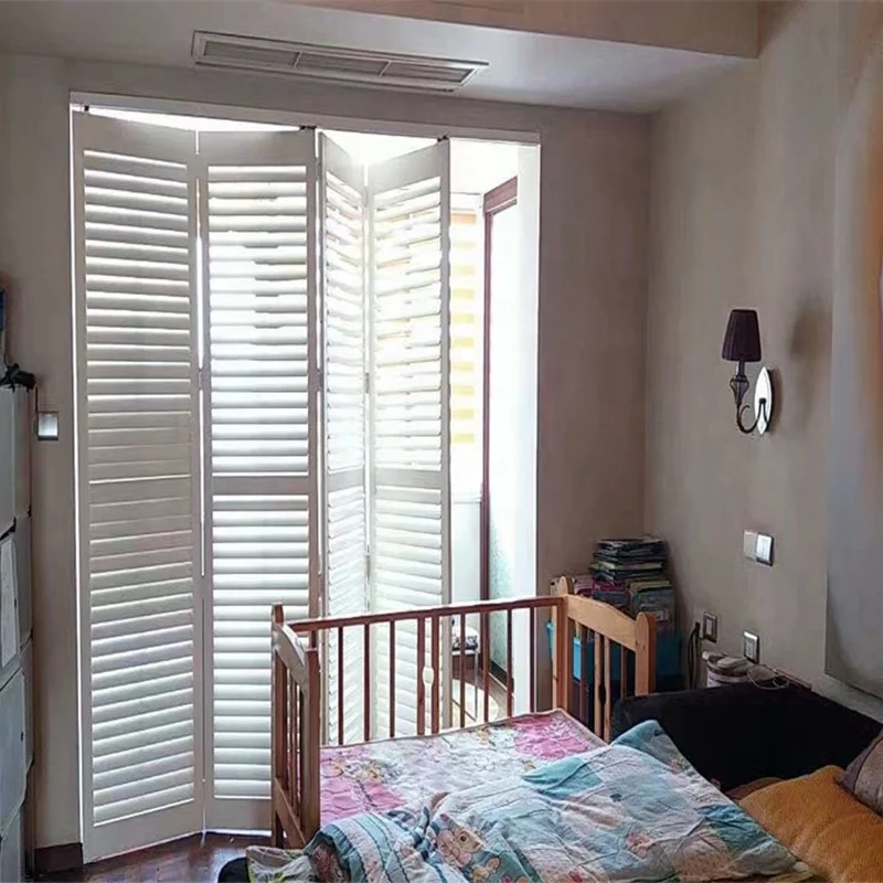 Настенные декоративные окна с затвором гармошкой, двойные складные задвижные двери