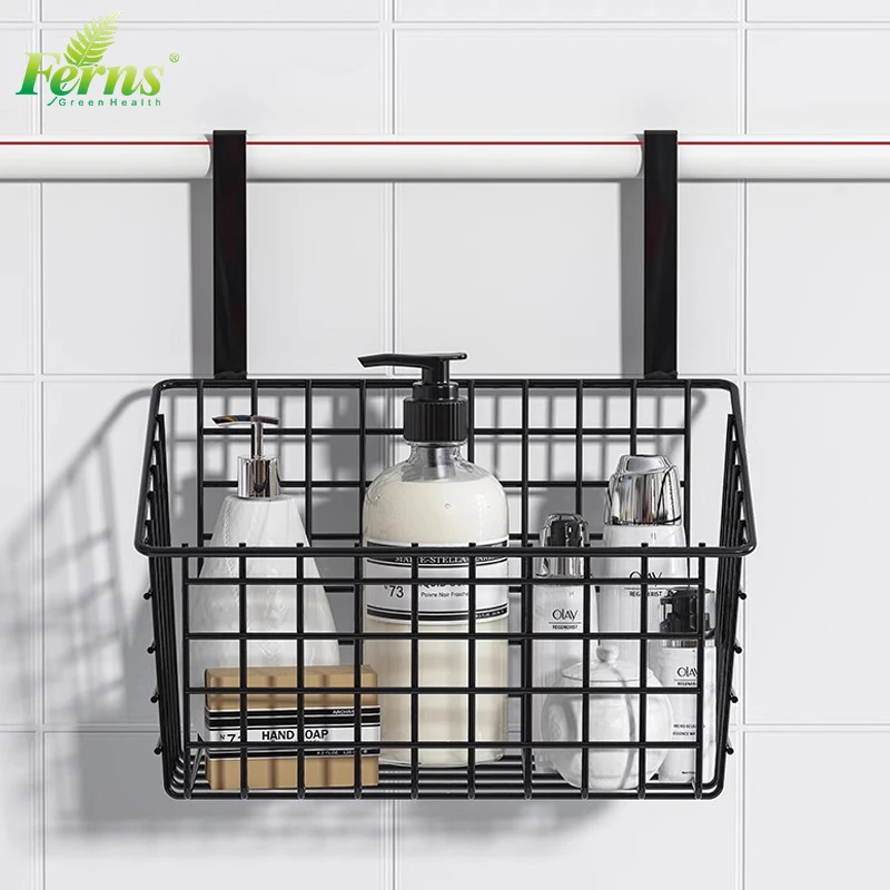 Iron Wall Hanging Basket Home Storage Basket Easy Install Home Organizer