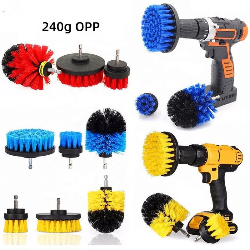 Drill Cleaning Brush Kit Brush Car Washing Kit Tool Brush Drill  for Bathroom Household Cleaning
