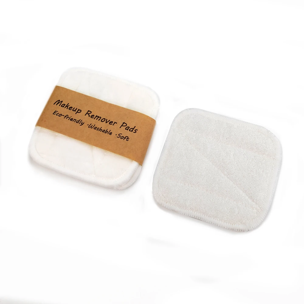 Wall Mounted Cotton Swab Box Makeup Cotton Pad Bamboo 3 Layers Kraft Paper Wholesale Washable Reusable 3layers Velvet Bunld 3pcs
