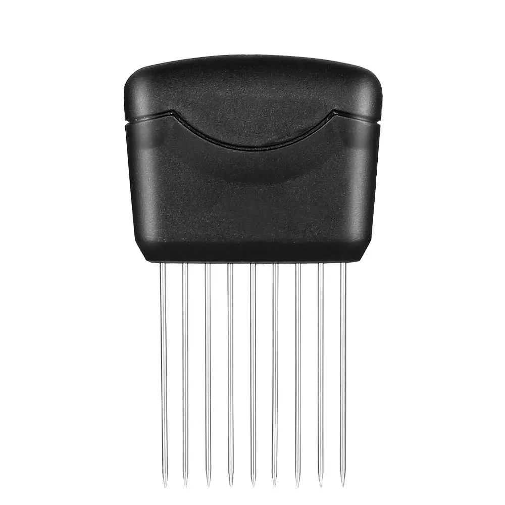 Hot Selling Stainless Steel Food Slice Onion Needle Onion Fork Vegetables Fruit Slicer Tomatoes Cutter Cutting Safe Holder