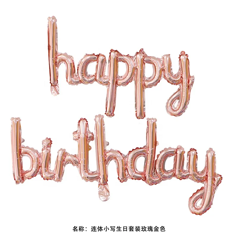 Фольгированные воздушные шары с надписью «Happy Birthday»