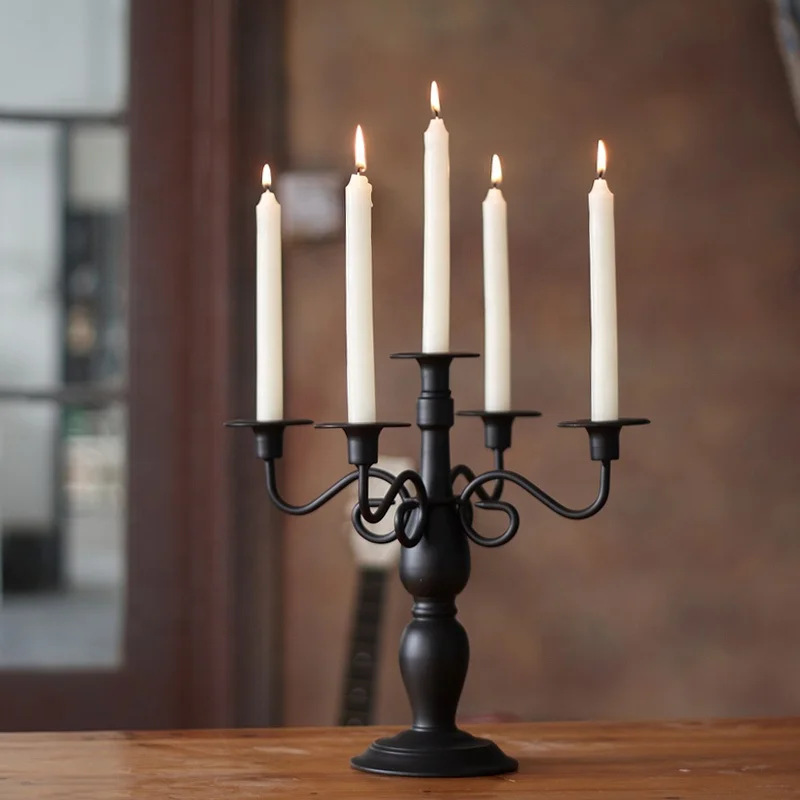 Metal Long Stem Candle Stand for Home Decor Handmade Candelabra 3 Arms Candlestick For Wedding Candle Holder