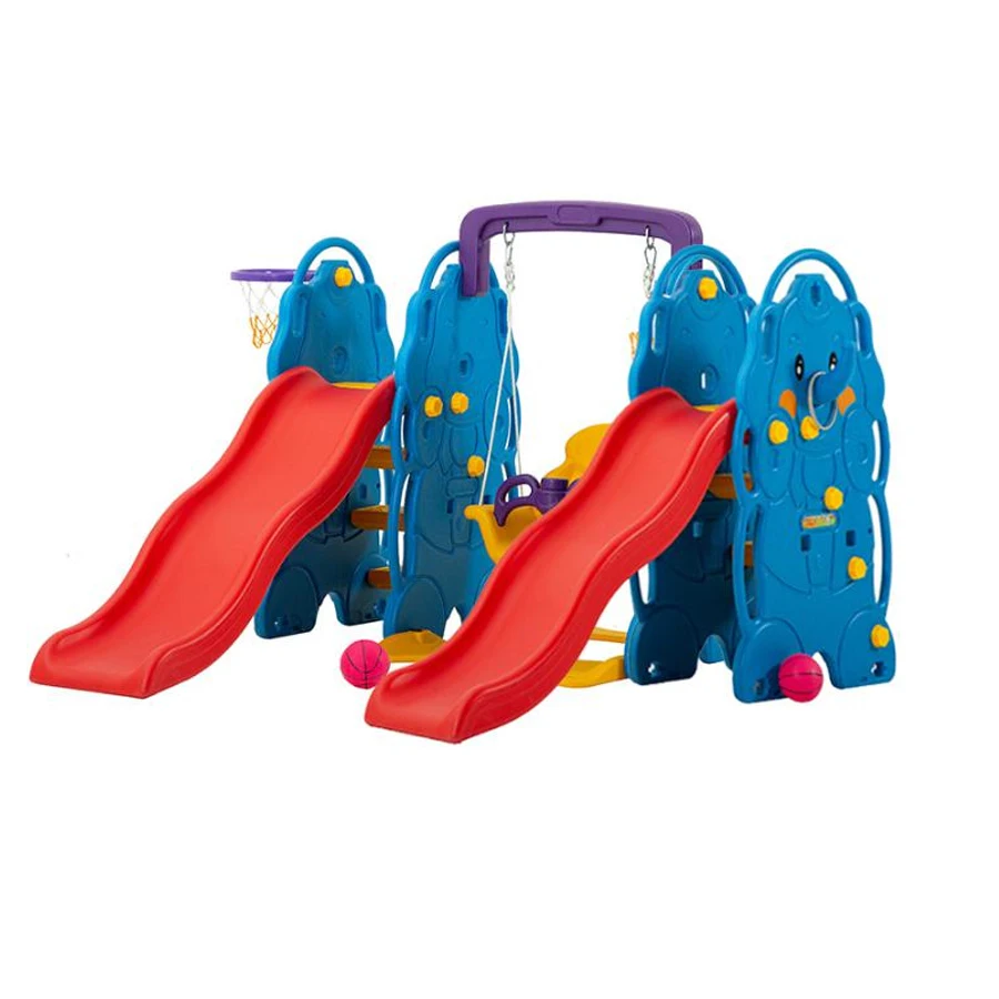 children plastic Indoor combination basketball hoop backyard swing slides set