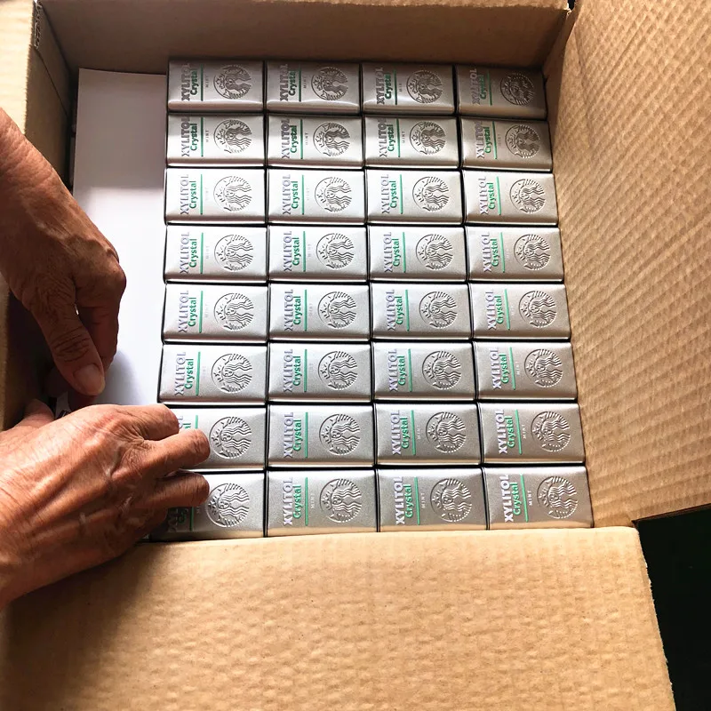 Amazon HOT Sale Xylitol Mint Box Chew Gun Mini Candy Tin Box With Hinged Lid