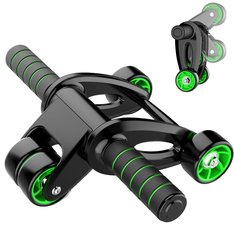 ZD New Design Collapsible Four Wheels Abdominal Exercise Set Equipment Abdominal Wheel Home Fitness Sports Equipment