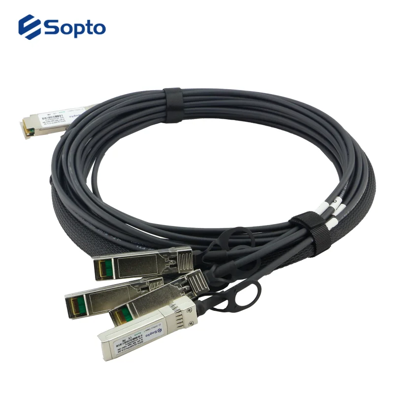 Заводская распродажа Высокоскоростной медный кабель DAC 40G QSFP + 4 SFP модуль приемопередатчика 30AWG PVC прямого подключения пассивный