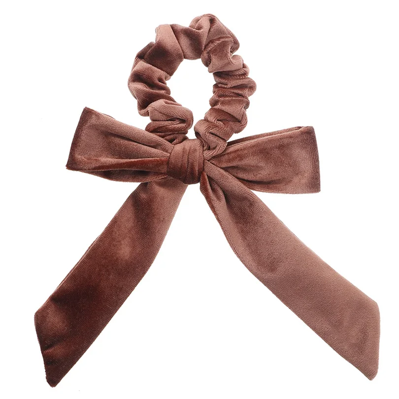 Cute Girl Hair Rope Velvet Scrunchies Bowknot Elastic Hair Bands for Women Bow Ties Ponytail Holder Accessories