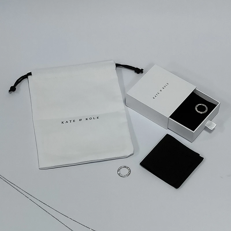 Custom Natural Eco Friendly Jewellery Travel Packaging Personalised Logo Small Fabric Drawstring Bag Linen Jewelry Pouch