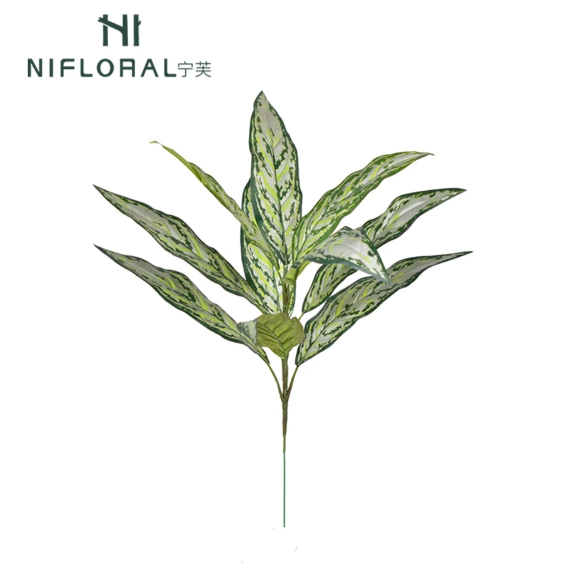 Nifloral озеленение зелень 55 см искусственные пестрые цвета Goeppertia Makoyana листья кусты