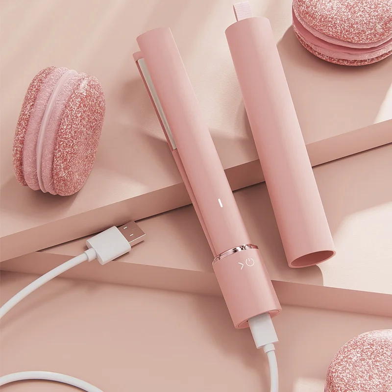 USB Hair Straightener Ceramic Plates Hair Styling Tools Professional Portable Hair Straightener Flat Iron Mini 2 in 1 LED 25W