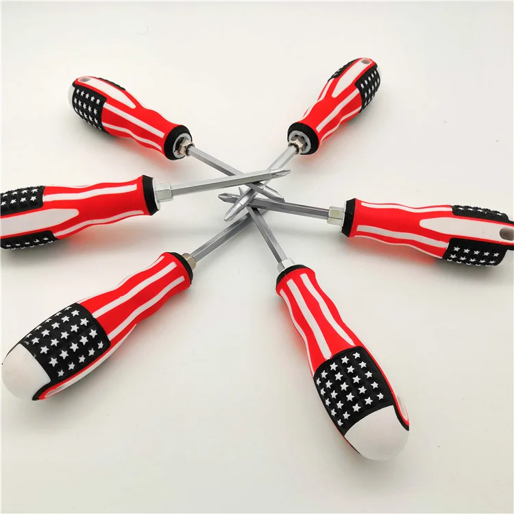 Factory high quality Cheap Price 2 Way Screwdriver with flag print on handle