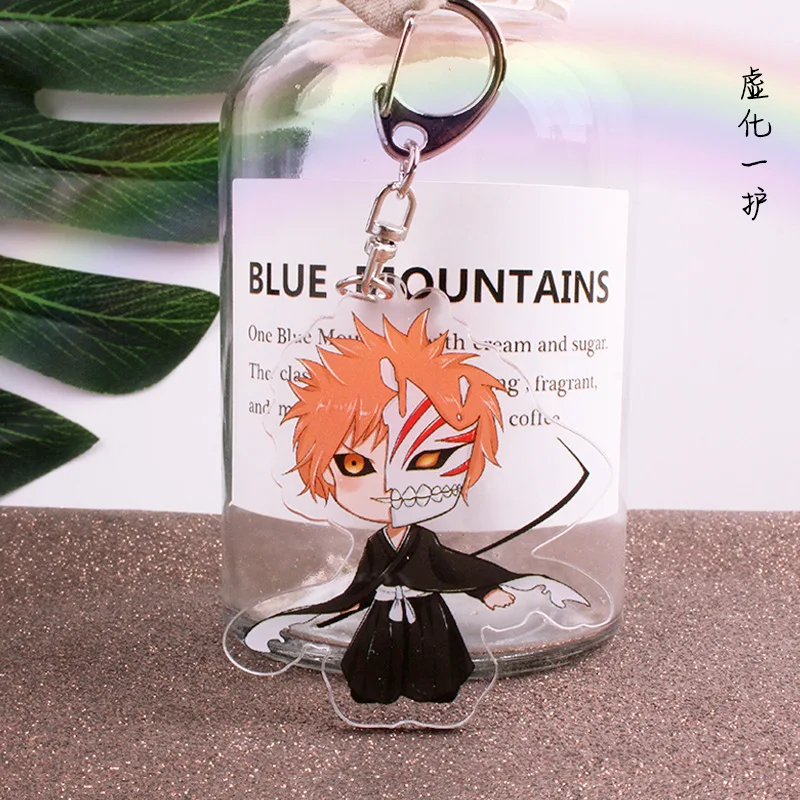 Bankai Bleach Ichigo Sword Transparent Acrylic Keychain Personalized Printed Double Side Anime Figure Keychains