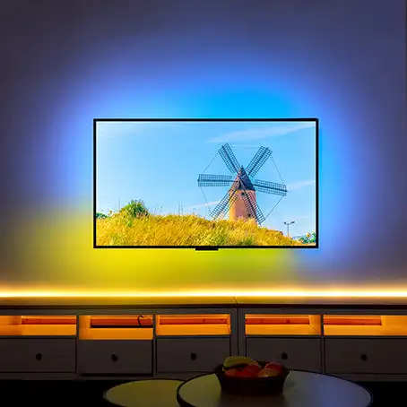 Лидер продаж новейшая версия 2 1 HDMI TV комплект с атмосферной подсветкой тот же экран интеллектуальная настенная Светодиодная лента для телевизора