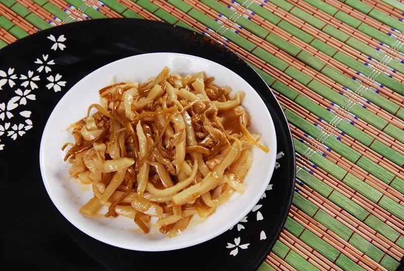 Meisei Menma Pre-packaged Vegetarian Striped Flavored Seasoned Sliced Bamboo Shoot Tips For Salad Soup