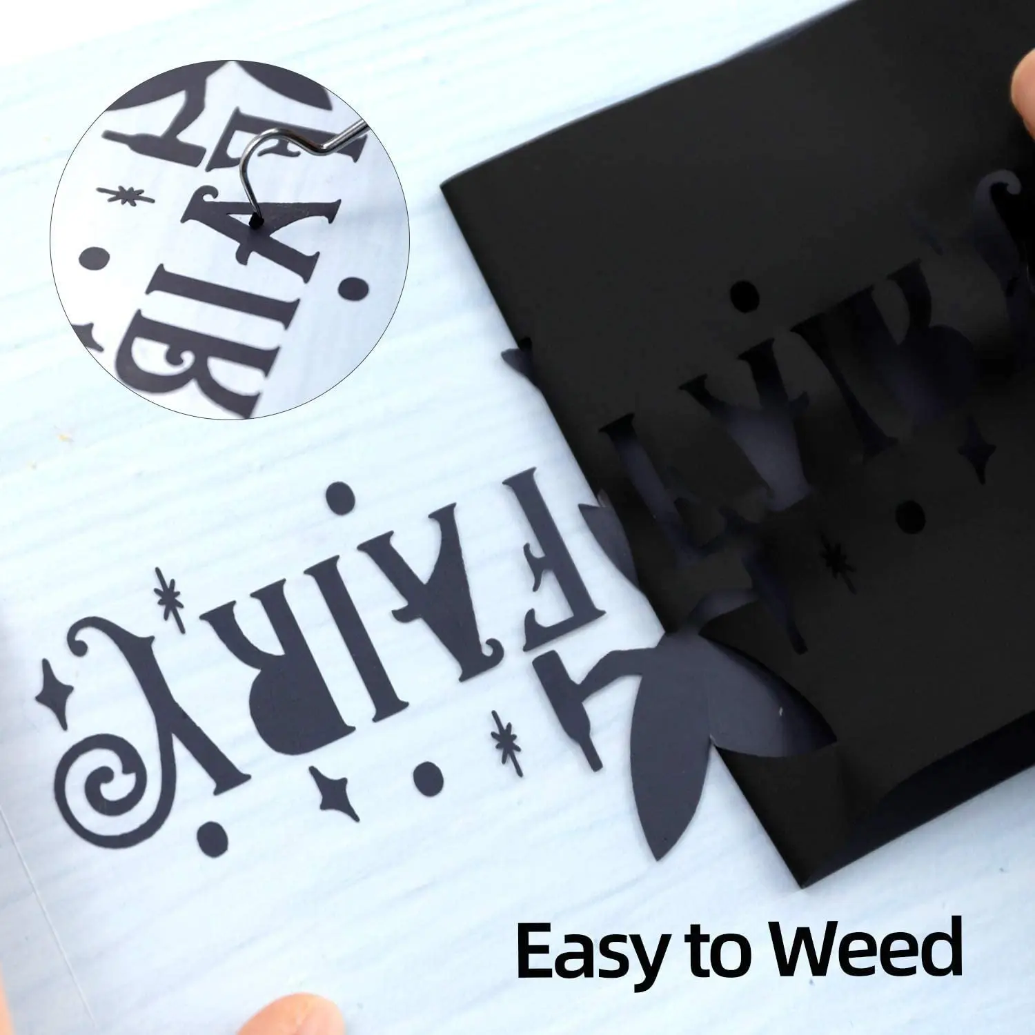 Nicapa Easy Weed Heat Transfer Vinyl Sheets for T-Shirt Clothing Craft 12'X 10' White and Black HTV Vinyl