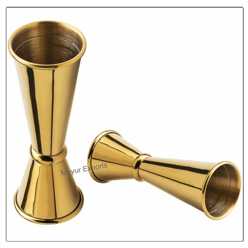 Stainless Steel Measuring Jigger with Gold Finish