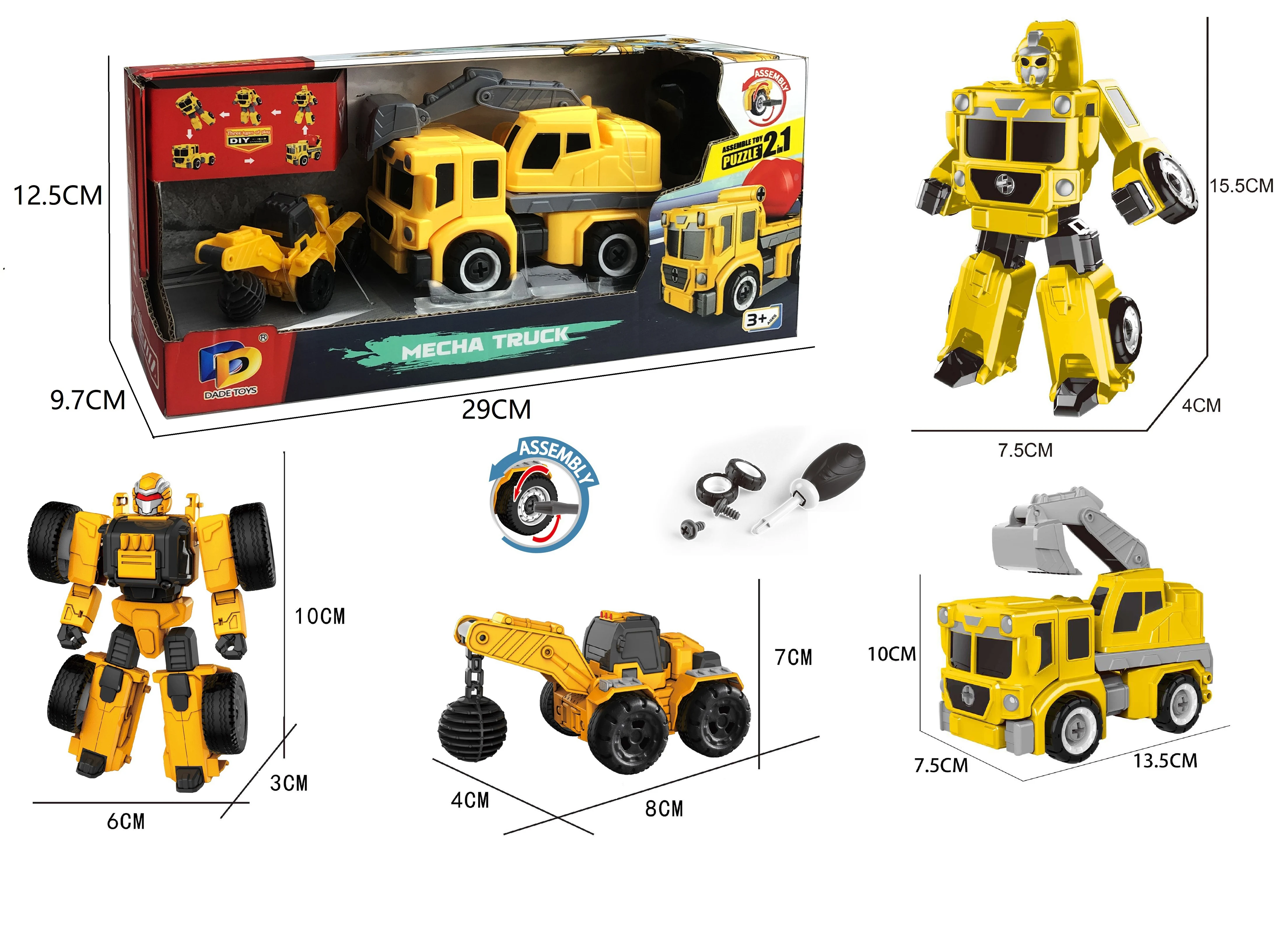 2023 Hot Sale Children  Educational Transform Action Assembled Plastic Vehicle Deformation Robot Model Car