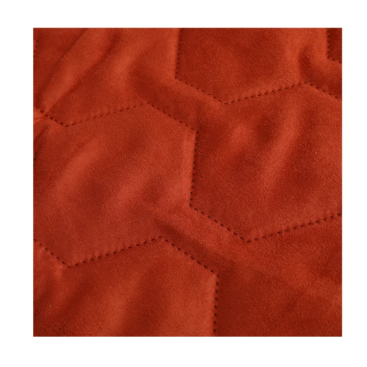 Polyester Suede Fabric with Ultrasonic Quilting for Jackets Woven/Printed/Plain Design Suede Fabric for Cars/Curtains
