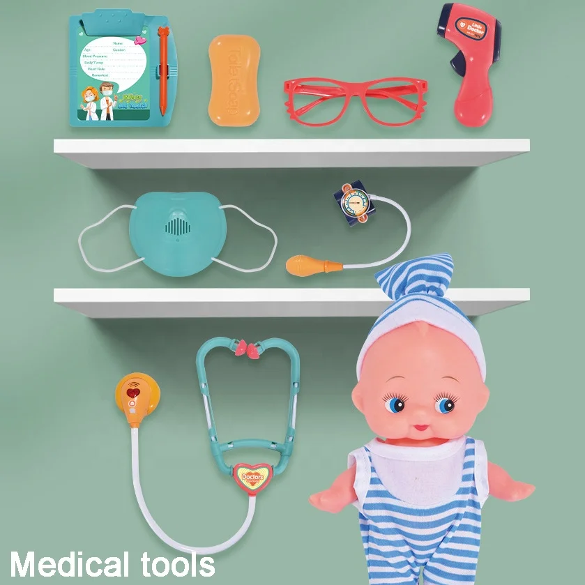 11 Pieces Educational Hospital CT Scan Machine Medical Play Doctor Set Toy With Computer Monitor For Kids