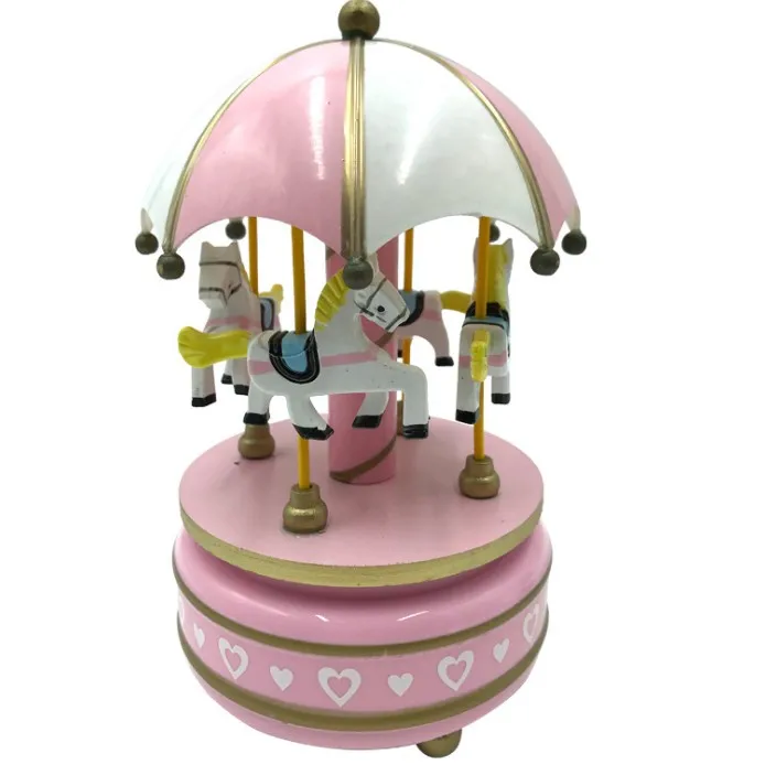 Music box birthday gift wooden crafts carousel music box