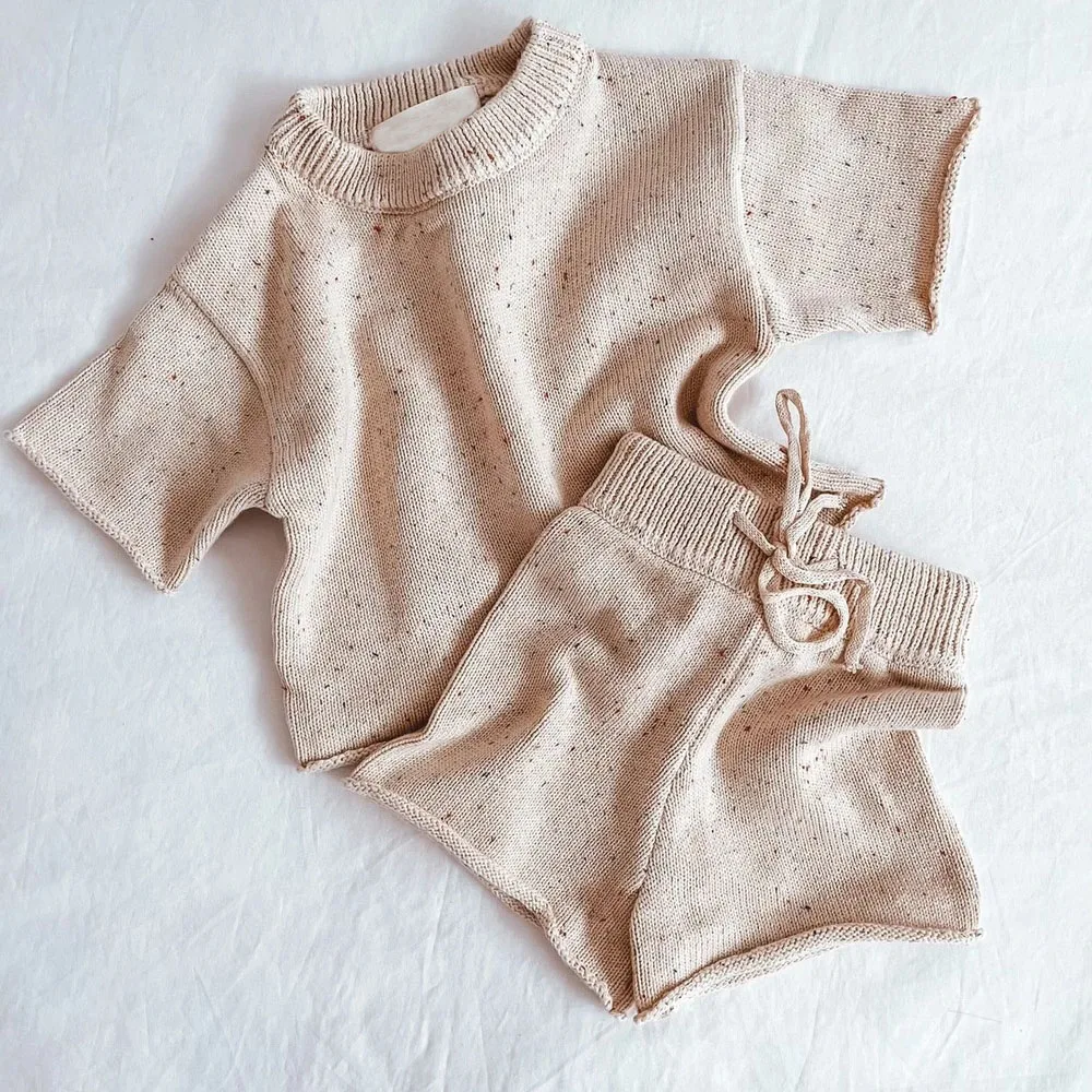 Детский трикотажный свитер с коротким рукавом